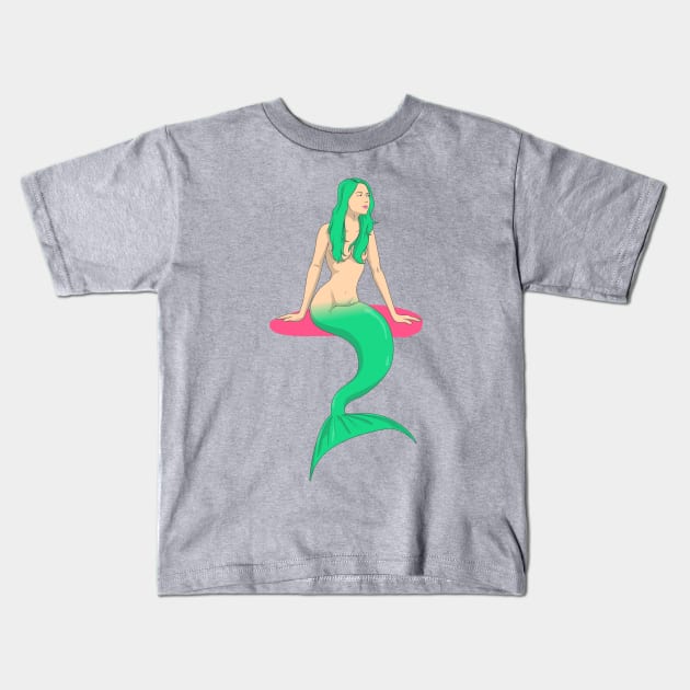 Mermaid Kids T-Shirt by Sticker Steve